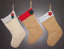 Χριστουγεννιάτικες Κάλτσες με Διακοσμητικά από Τσόχα