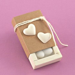 Κουτάκι Κράφτ με Ακρυλικές Αρωματικές Καρδιές για Μπομπονιέρα Γάμου