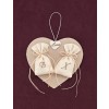 Μπομπονιέρα Γάμου Καρδιά Κρεμαστή με Κεντημένα Αρχικά σε Πουγκάκια